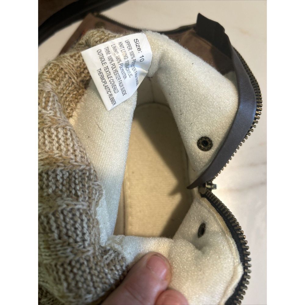 Muk Luks Size 10 Women's‎ Suede Tall Winter Boots Fold Down Knit Inside - Picture 8 of 9